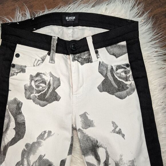 Hudson Jeans 'Leeloo' Colorblock Crop Skinny Jeans - Picture 7 of 9